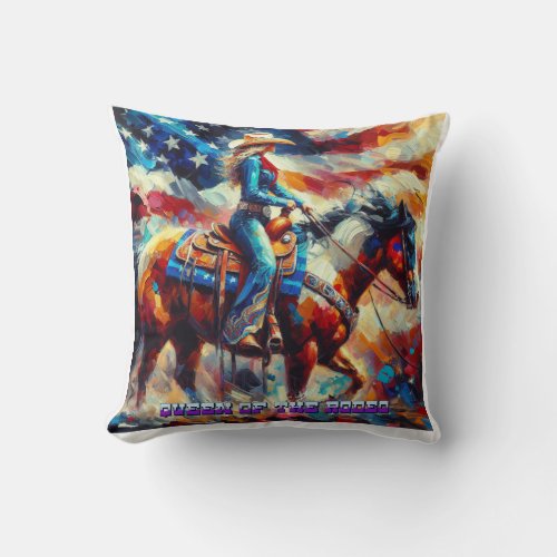 Queen of the Rodeo Throw Pillow