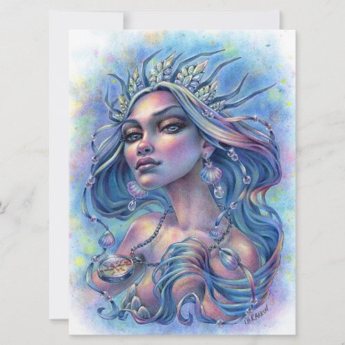 Queen of The Seven Seas Mermaid Fantasy Art Card