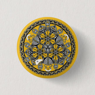Queen Of The Snakes (hand-drawn monochrome) Button