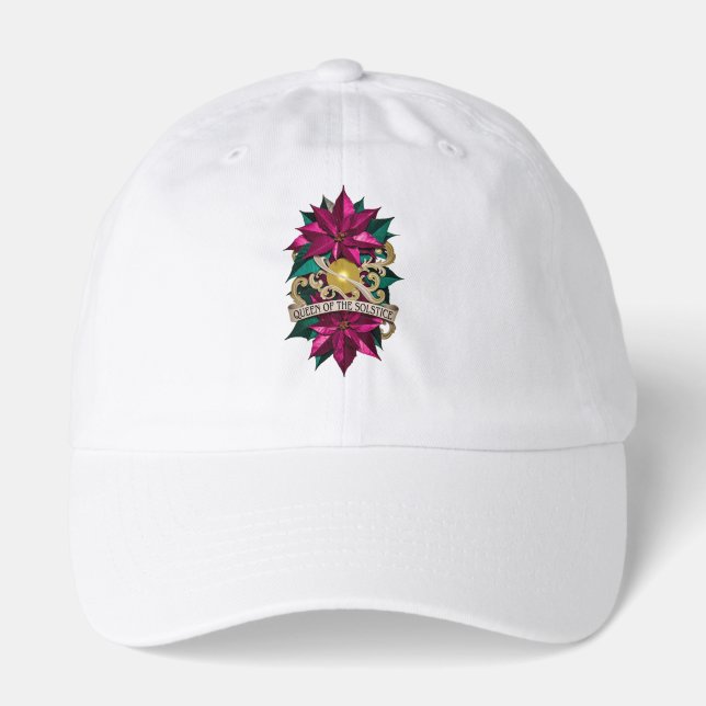 Queen of the Solstice Poinsettia T-Shirt | Vibrant Hat (Front)