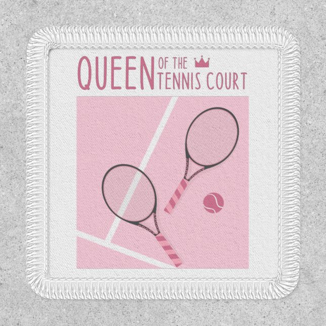 Queen Of The Tennis Court Pink Girly Patch (Front)