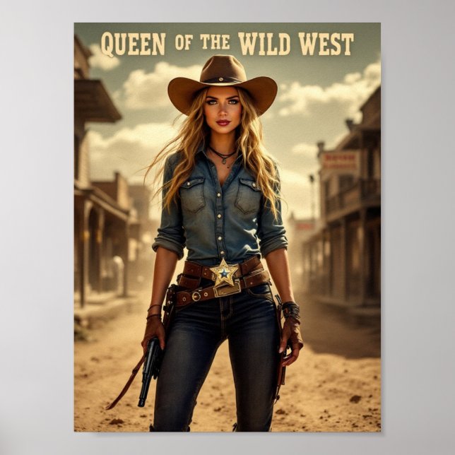 Queen of the Wild West – Fearless Cowgirl Poster (Front)