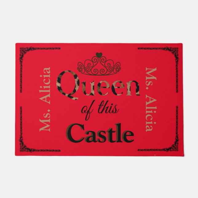 Queen of this Castle Door Mat (Front)