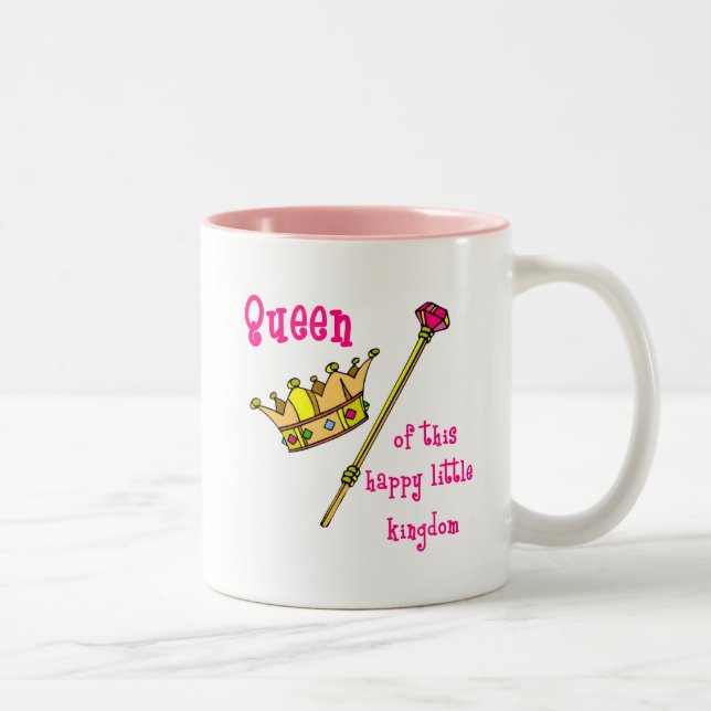 Queen of This Happy Little Kingdom Two-Tone Coffee Mug (Right)