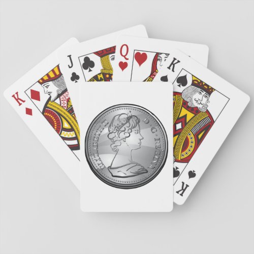 Queen On A Coin Playing Cards