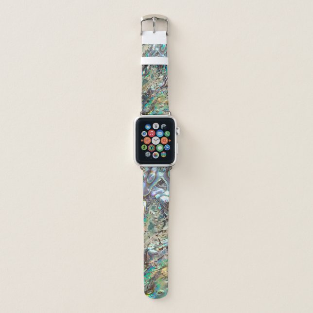 Queen paua shell apple watch band (Front)