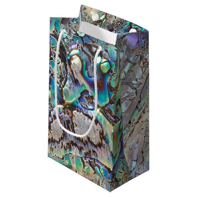 Queen paua shell small gift bag (Front Angled)