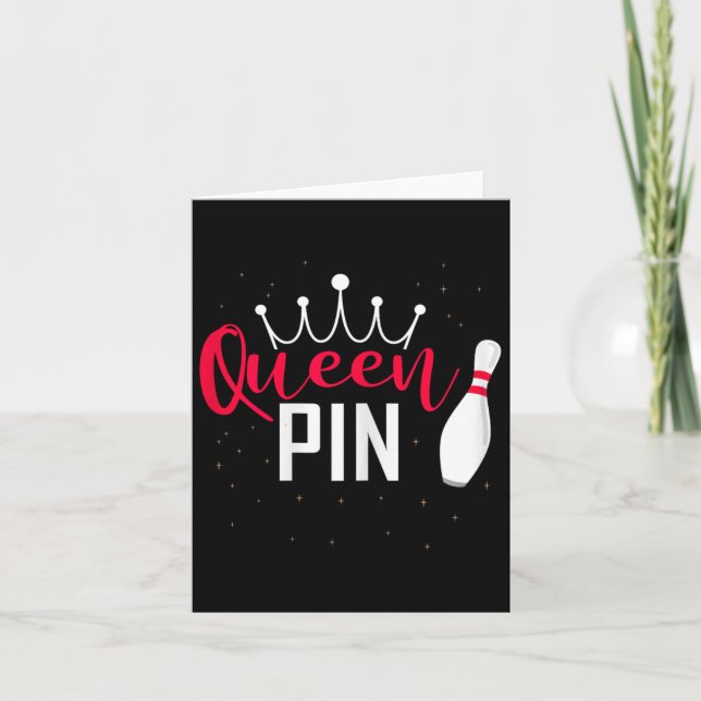 Queen Pin Shirt Bowler Bowling League For Bowling  Card (Front)