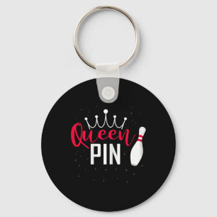 Queen Pin Shirt Bowler Bowling League For Bowling  Keychain