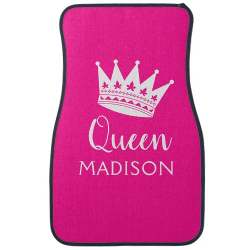 Queen Pink White Custom Personalized Name Car Floo Car Floor Mat