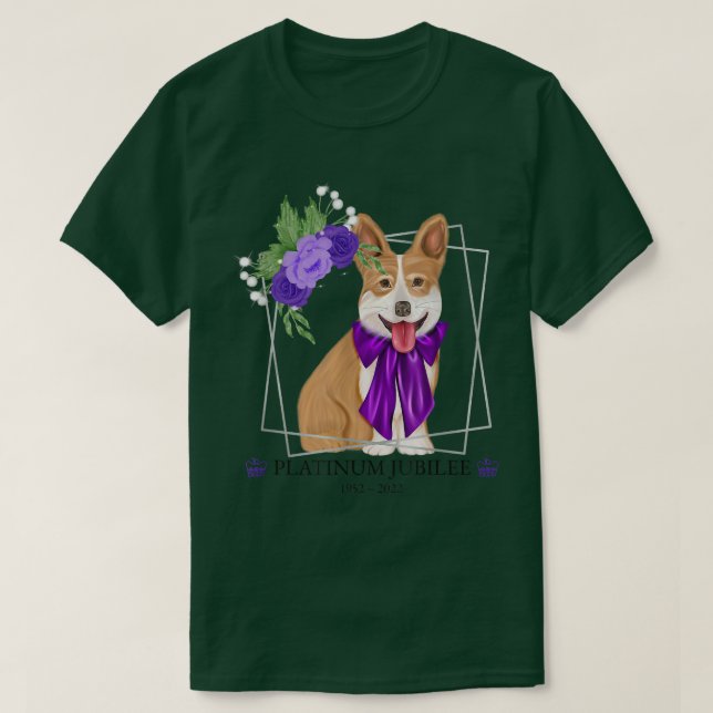 Queen Platinum Jubilee CorgiQueens Jubilee Celebra T-Shirt (Design Front)