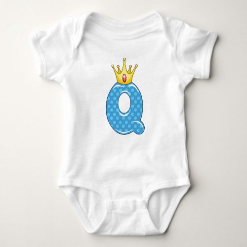Queen _ Q Alphabet with a Crown Baby Bodysuit