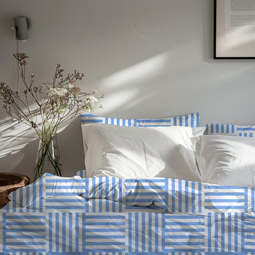 Queen Size Blue White Stripes Simple Bedroom Duvet Cover