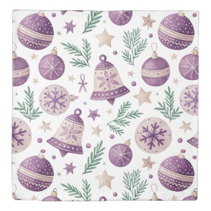 Queen Size Duvet Cover – Purple Holiday Elegance