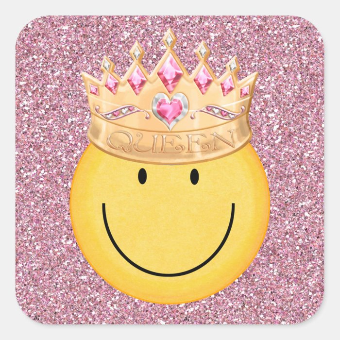 Queen Smiley Face Sticker   SRF