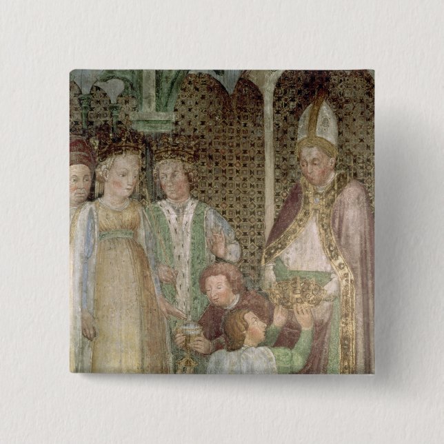 Queen Theodolinda and Pope Gregory the Great Button (Front)
