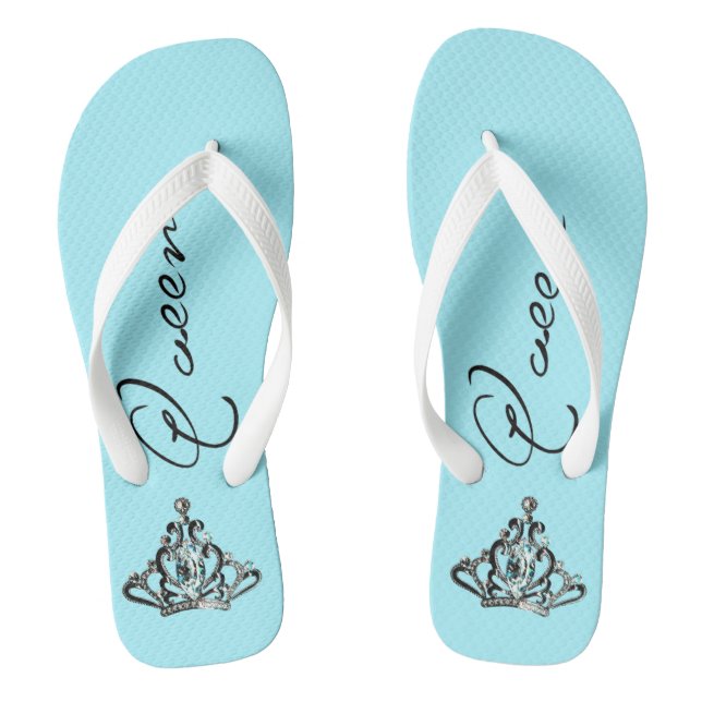 "QUEEN" TIARA Flip Flops (Footbed)