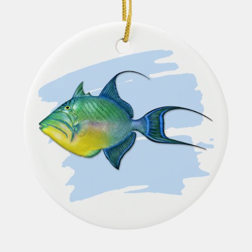 Queen Triggerfish Ceramic Ornament