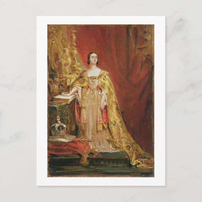 Queen Victoria (1819-1901) Taking the Coronation O Postcard (Front)