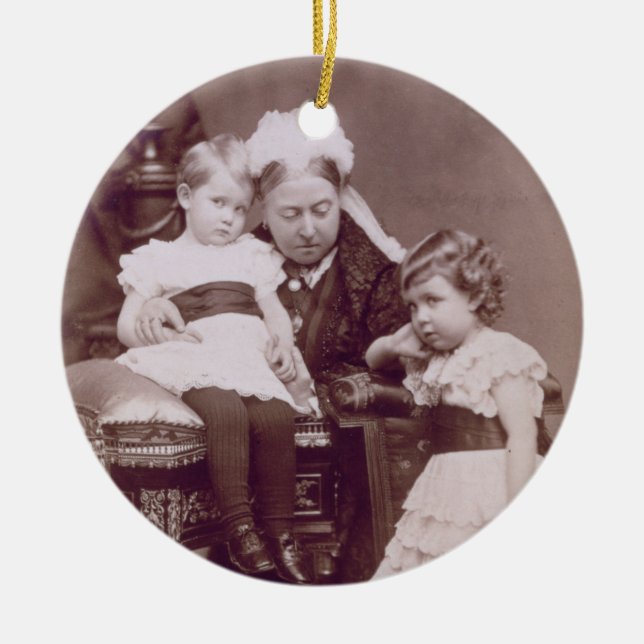 Queen Victoria (1819-1901) with her grandchildren, Ceramic Ornament (Front)