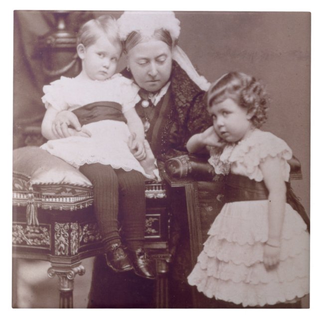 Queen Victoria (1819-1901) with her grandchildren, Ceramic Tile (Front)
