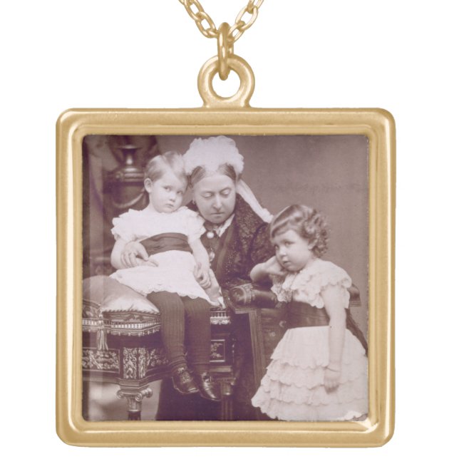 Queen Victoria (1819-1901) with her grandchildren, Gold Plated Necklace (Front)