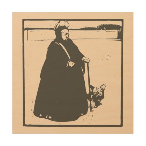 Queen Victoria and her dog Wood Wall Art
