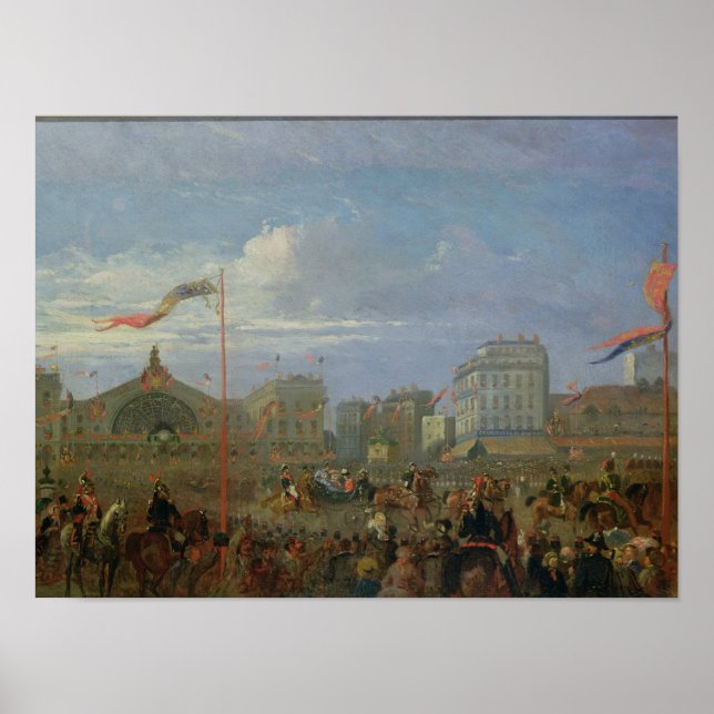 Queen Victoria  Arriving at the Gare de l'Est Poster (Front)