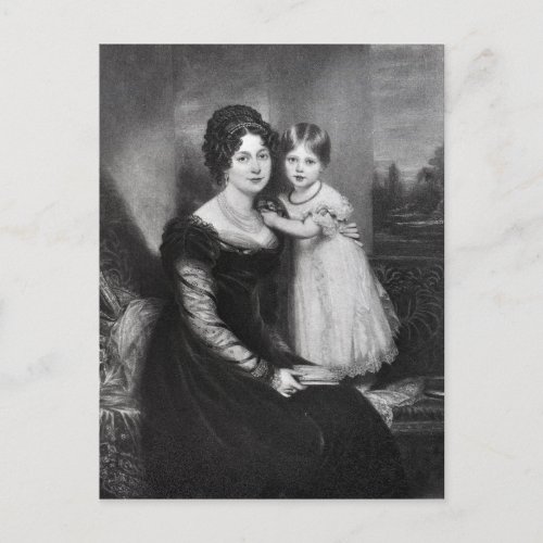 Queen Victoria as an infant with her mother Postcard
