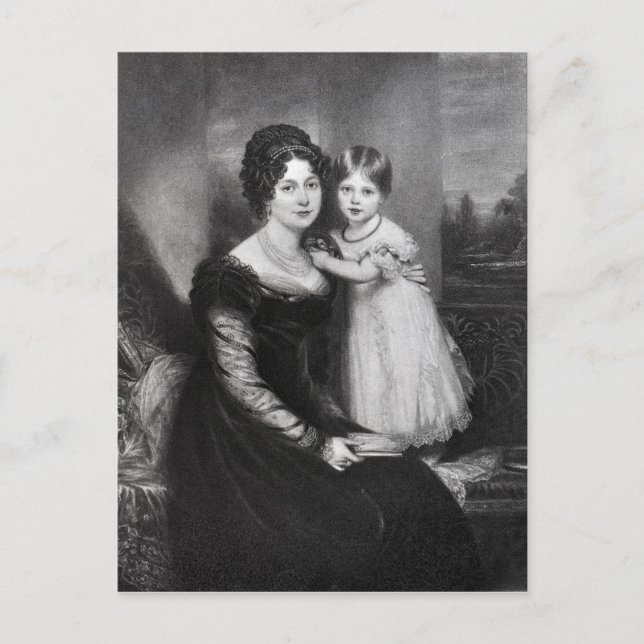Queen Victoria as an infant with her mother Postcard (Front)