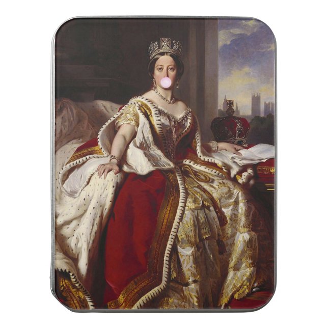 QUEEN VICTORIA BLOWING A PINK BUBBLE GUM   JIGSAW PUZZLE (Lid Vertical)
