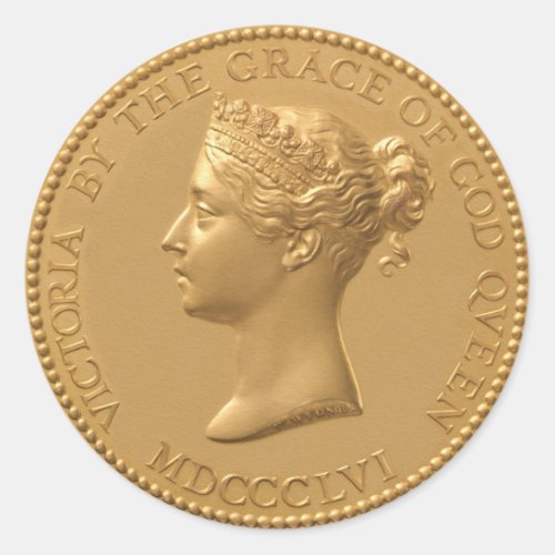 Queen Victoria Coin Classic Round Sticker
