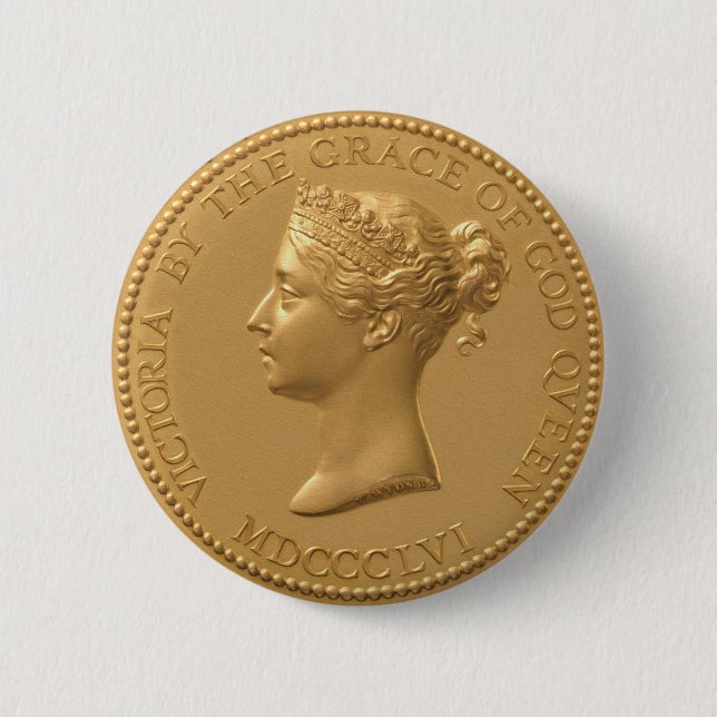 Queen Victoria Coin Pinback Button (Front)