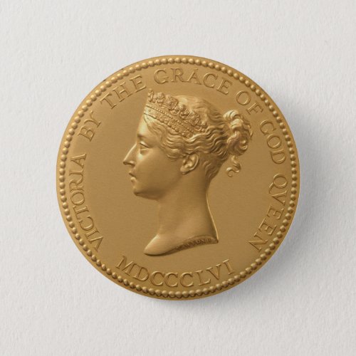Queen Victoria Coin Pinback Button
