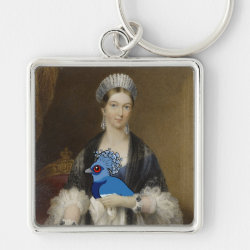 Queen Victoria Crowned Pigeon Premium Square Keychain