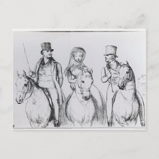 Queen Victoria, Lord Melbourne and Lord Russell Postcard (Front)