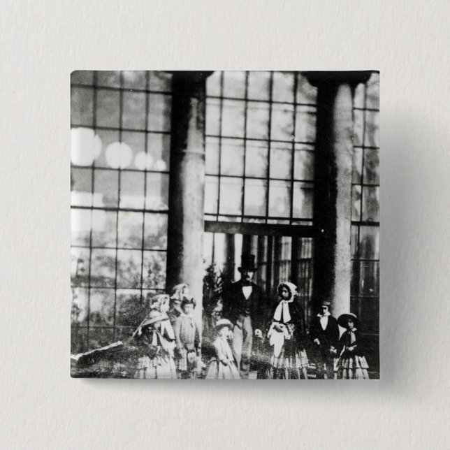 Queen Victoria & Prince Albert with their Pinback Button (Front)