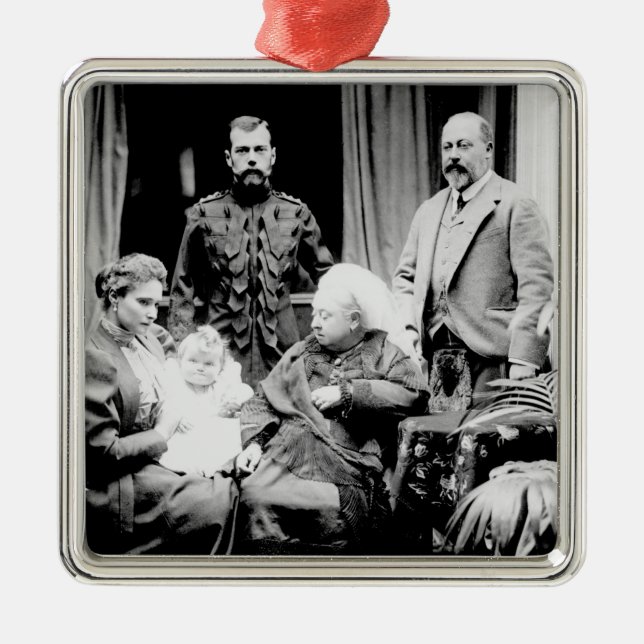 Queen Victoria, Tsar Nicholas II Metal Ornament (Front)
