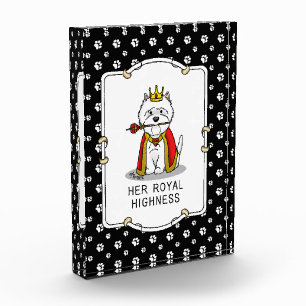 Queen Westie Dog West Highland White Terrier Acrylic Award