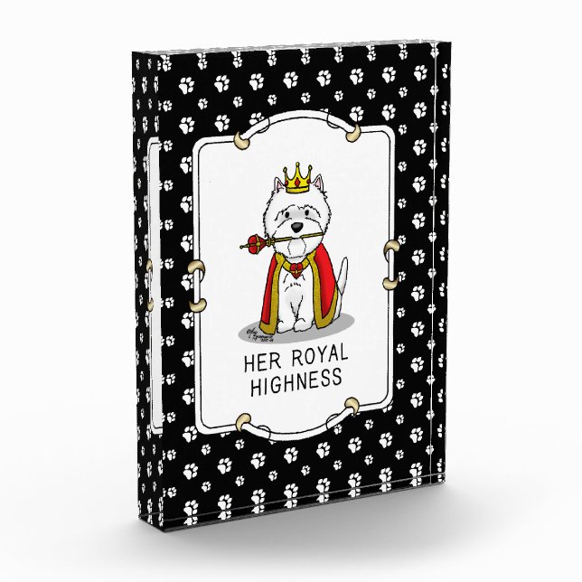 Queen Westie Dog West Highland White Terrier Acrylic Award (Left)