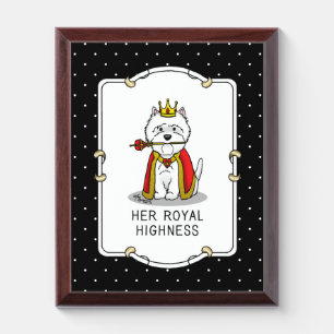 Queen Westie Dog West Highland White Terrier Award Plaque