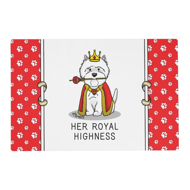 Queen Westie Dog West Highland White Terrier Placemat (Front)