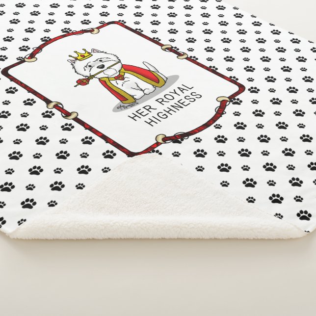 Queen Westie Dog West Highland White Terrier Sherpa Blanket (3/4)