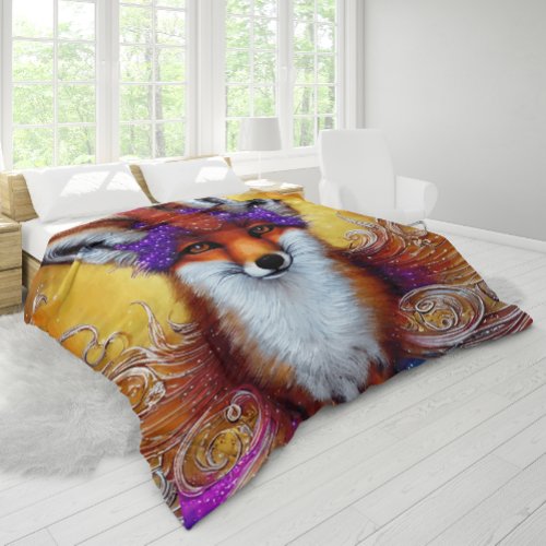 Queen Whimsical Fox Tapestry Duvet Cover