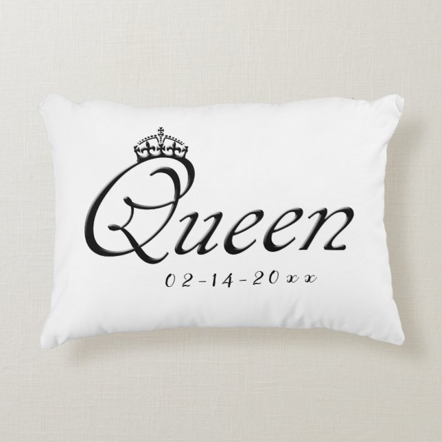 Queen with Crown Accent Pillow (Front)