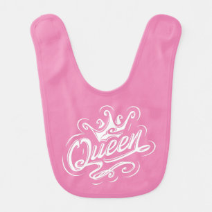 Queen With Crown, Typography Design Baby Bib