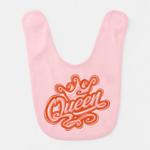 Queen With Crown, Typography Design Baby Bib