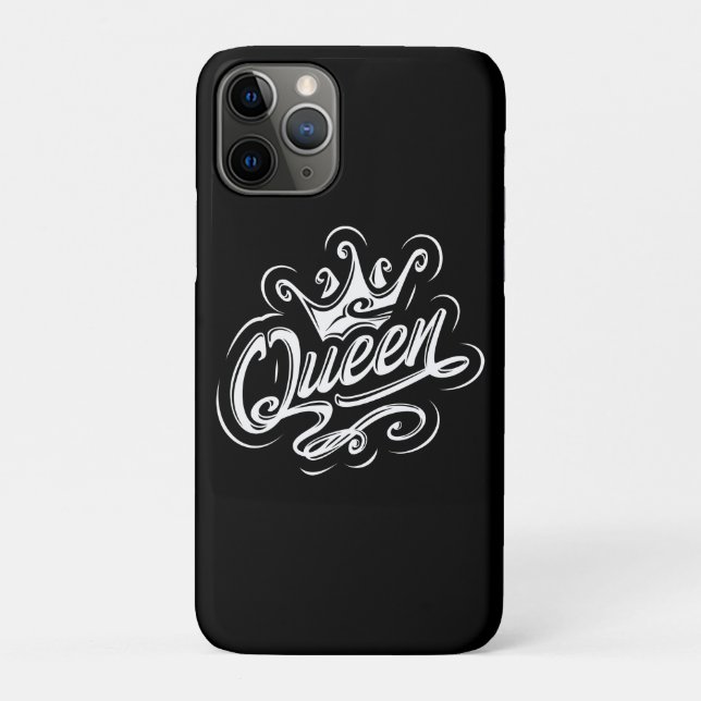 Queen With Crown, Typography Design Case-Mate iPhone Case (Back)