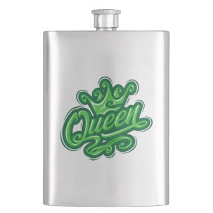 Queen With Crown, Typography Design Flask