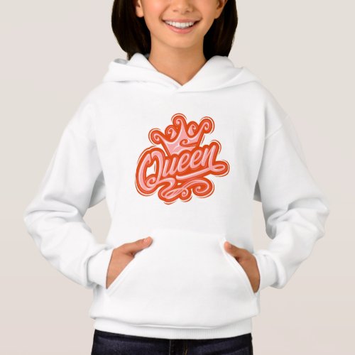 Queen With Crown Typography Design Hoodie
